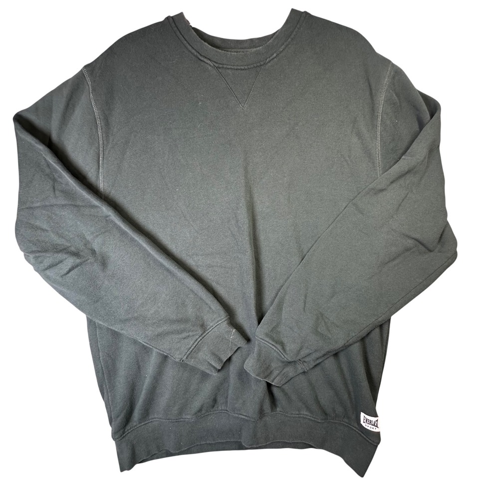 Everlast Sport Crewneck Sweatshirt Dark Green Fleece Pullover Large L Mens Green